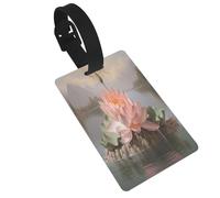 The Charm of Lotus Étiquettes de bagage durables - Porte-étiquette de bagage de croisière, étiquettes de voyage pour bagages, facile à identifier, matériau en PVC