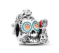 The Charmery Breloque Disney Coco Miguel & Dante en argent sterling 925 compatible avec les bracelets Pandora et beaucoup d'autres bracelets à breloques britanniques.