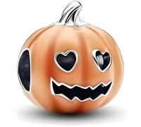 The Charmery Breloque en forme de citrouille d'Halloween en argent sterling 925 compatible avec les breloques Pandora et beaucoup d'autres bracelets à breloques britanniques, métal