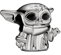 The Charmery Breloque noire Star and Wars Baby Yoda Grogu en argent sterling 925 compatible avec les breloques Pandora et beaucoup d'autres bracelets à breloques britanniques.