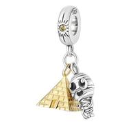 The Charmery Breloque pyramide égyptienne et momie en argent 925 compatible avec les bracelets Pandora, Trollbeads, Chamilia, Biagi et de nombreux autres bracelets à breloques britanniques.