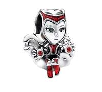 The Charmery Breloque sorcière rouge Marvel en argent sterling 925 compatible avec les bracelets Pandora et beaucoup d'autres bracelets à breloques britanniques