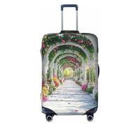 The Charming Garden is Real and Vivid Housse de protection élastique pour valise de voyage Motif imprimé anti-rayures, Noir , S