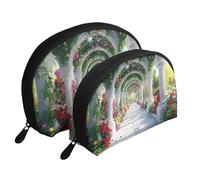 The Charming Garden is Real and Vivid Printed Makeup Bags 2-Piece Portable Shell Travel Toiletry Bag, blanc, Taille unique