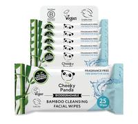 The Cheeky Panda Bambou Lingettes Nettoyantes Visage | Sans Parfum | 6 Paquets de 25 Lingettes Nettoyantes | Demaquillage Visage et Démaquillant Yeux