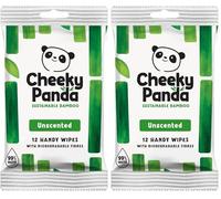 The Cheeky Panda Mini Lingettes Voyage | 12 Lingettes Humides à base d'eau à 99% (Lot de 2)