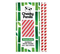 The Cheeky Panda Pailles en papier bambou Motif rayures rouges 30 g