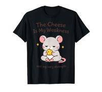 The Cheese is My Weakness Art Japonais Edo Art Rat Mème Vintage T-Shirt Graphique avec Valeur