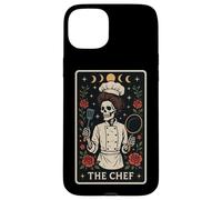 The Chef Cook Carte de Tarot Squelette de Cuisine Motif Lune sorcière Coque pour iPhone 15 Plus