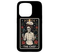The Chef Cook Carte de Tarot Squelette de Cuisine Motif Lune sorcière Coque pour iPhone 15 Pro