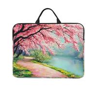 The Cherry Trees By The River Housse de transport avec poignée pour ordinateur portable 14" Pour homme et femme Housse rembourrée pour ordinateur portable