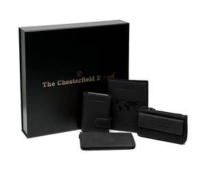The Chesterfield Brand Porte-cartes de crédit set cadeau 4 pièces cuir 7 cm noir