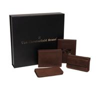 The Chesterfield Brand Porte-monnaie set cadeau 4 pièces cuir 12 cm brun