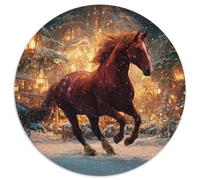 The Cheval au Galop in The Festive Atmosphere of The New Year || Puzzles Amusants en Famille 1000pcs (67.5x67.5cm) Adultes