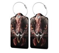 The Chicken Head Lot de 2 étiquettes de bagage en cuir avec rabat d'intimité et boucle en métal pour homme et femme