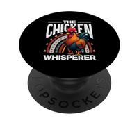 The Chicken Whisperer Cool Rooster Lunettes de Soleil Arc-en-Ciel PopSockets PopGrip Adhésif