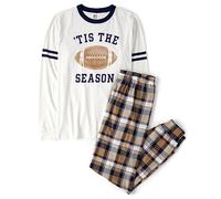 The Children's Place Baby Adult Family Matching, Football Pajama Sets, Cotton, Tis The Season, XX-Large