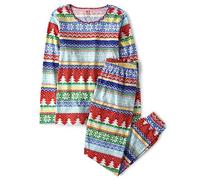 The Children's Place Baby Holiday Pajamas, Cotton, Multi Fairisle, Small (Adult)