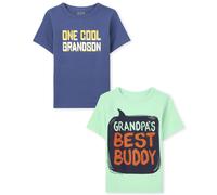 The Children's Place Baby Toddler Boys Boys Short Sleeve Graphic T-shirt 2-Pack Grandpa's Best Buddy / One Cool Grandon 5T