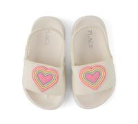 The Children's Place Sandales à enfiler quotidiennes pour bébés filles et tout-petits avec sangle arrière, Cœur multicolore, 4 Toddler