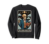 The Choir Director Carte de Tarot Squelette Chorister Lune sorcière Sweatshirt