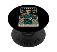 The Ciment Mixer Bétonnière Squelette Tarot Card Witchy PopSockets PopGrip Adhésif
