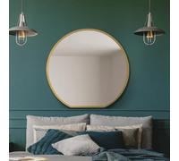 The Circulus Miroir Mural Circulaire à Fond Plat Cadre doré 84 x 80 cm