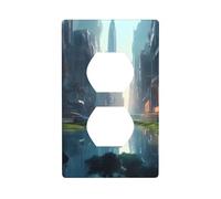 The City On The Water Kit de panneau mural duplex, 11,4 x 7 cm, cache prise électrique pour interrupteur de prise de courant (1 pièce).