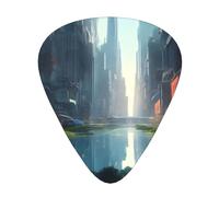 The City On The Water Wzywhj Prints Lot de 12 médiators en ABS pour basse, ukulélé, guitare acoustique ou électrique