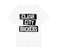 The Clash - Clash City Rockers T-Shirt, Femme Grandes Tailles, Blanc, 6X