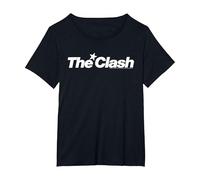 The Clash - Logo étoile Blanche T-Shirt, Femme Grandes Tailles, Noir, 2X