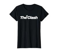 The Clash - Logo étoile Blanche T-Shirt, Femme, Noir, XL