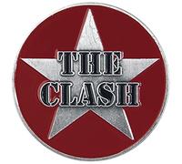 The Clash Logo Militaire Unisexe Pin's argent/rouge, Alliage Zinc,