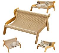 The Claw Lounge, 2-in-1 Cat Scratcher & Cat Sisal Chair with Cooling Mat - Rocker Design for Large Cats, Breathable Summer Pet Seat (Sisa,Large)