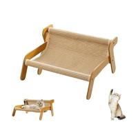 The Claw Lounge, Cat Sisal Chair, 2-in-1 Cat Scratch Pad and Lounger, Lounge Style Pet Seat Cooling Mat, Wavy Design Rocker for Indoor Cats (Linen Style)