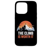 The Climb is Worth It Mountain Sunset Motivation Minimaliste Coque pour iPhone 15 Pro Max