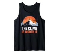 The Climb is Worth It Mountain Sunset Motivation Minimaliste Débardeur