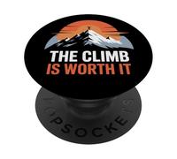 The Climb is Worth It Mountain Sunset Motivation Minimaliste PopSockets PopGrip Adhésif