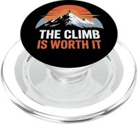 The Climb is Worth It Mountain Sunset Motivation Minimaliste PopSockets PopGrip pour MagSafe