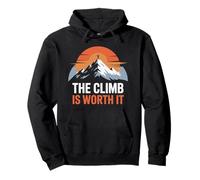 The Climb is Worth It Mountain Sunset Motivation Minimaliste Sweat à Capuche