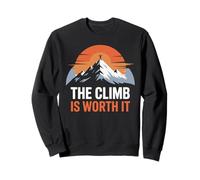 The Climb is Worth It Mountain Sunset Motivation Minimaliste Sweatshirt