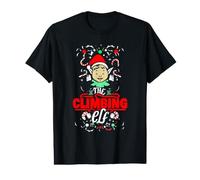 The Climbing Elf Grimpeur Amusant de Noël T-Shirt Graphique avec Valeur