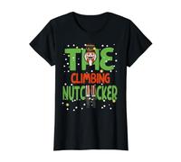The Climbing Nutcracker Pyjama de Noël Amusant T-Shirt Graphique avec Valeur, Femme, Noir, M