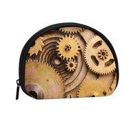 The Clocks Theme Gears Mini porte-monnaie compact zippé pour pièces de monnaie, clés et petits objets