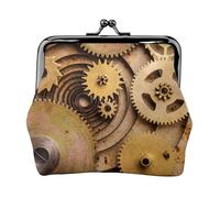 The Clocks Theme Gears Porte-monnaie personnalisé unisexe imprimé - Cuir microfibre de qualité supérieure avec fermeture à pression