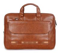 The Clownfish Sac bandoulière extensible en similicuir pour ordinateur portable 15,6" Marron clair