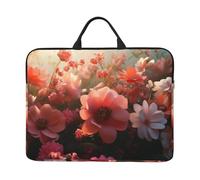 The Cluster Of Red Flowers In The Sunlight Housse de transport avec poignée pour ordinateur portable 14" Pour homme et femme Housse rembourrée pour ordinateur portable