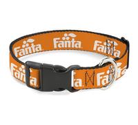The Coca-Cola Company Collier pour chien avec boucle en plastique, logo Fanta orange vintage, 17,8 à 21,6 cm de large