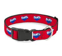 The Coca-Cola Company Collier pour Chien avec Boucle en Plastique Logo Fanta Rouge Bleu Blanc 21,6 à 30,5 cm de Large