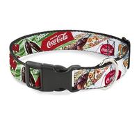 The Coca-Cola Company Collier pour chien avec boucle en plastique Style vintage Coca Cola Go Refreshed Ads and Icons Collage, 17,8 cm à 21,6 cm de large